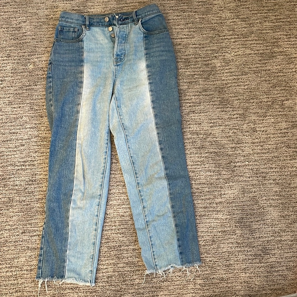 Two tone denim, high rise straight, PacSun jeans